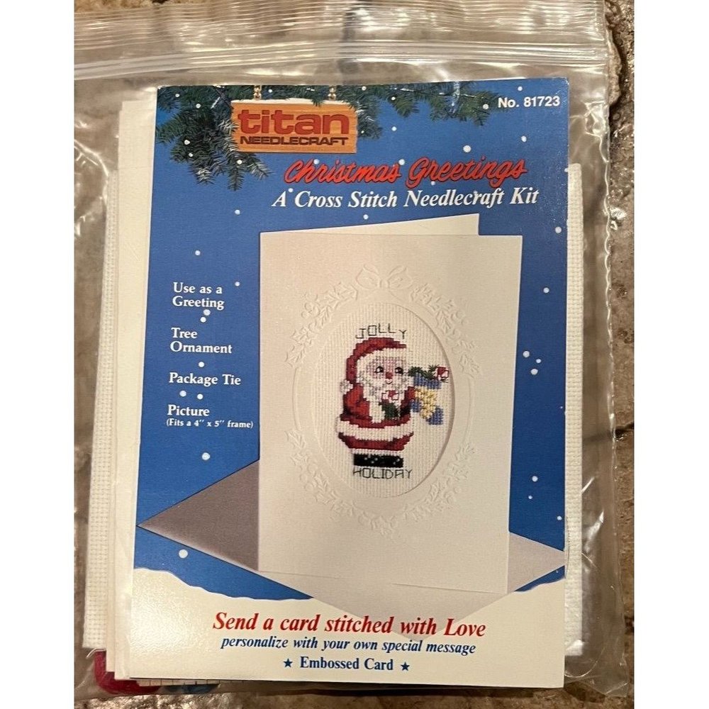 Vintage Titan Needlecraft Christmas Greetings Card, Ornament, Picture, Tile #817